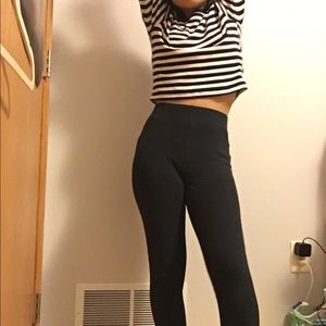 long sleeve striped cropped top